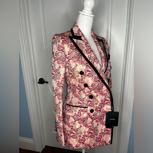Vintage Dolce & Gabbana Red Raspberry Leather Coat Jacket - Picture 10 of 10